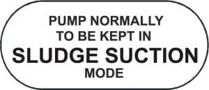 Pump instructions sludge suction