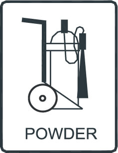 Fire extinguishing trolley - Powder