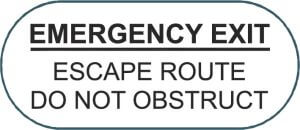 Emergency exit - do not obstruct