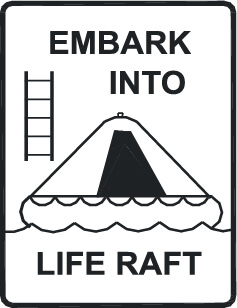 Embarkation station to lift raft