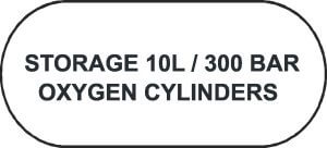 Storage 10L / 300 bar oxygen cylinders